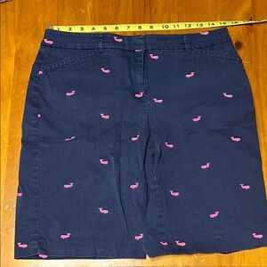 Adorable Women's Navy Shorts with Pink Whales